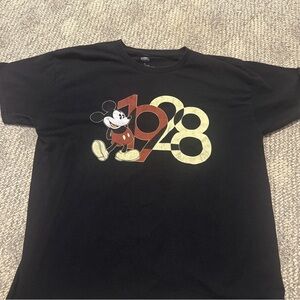 Disney Black T-Shirt with Mickey Mouse and 1928 Design